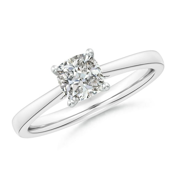 ANGARA Natural 1 Ct. Diamond Solitaire Engagement Ring in Sterling Silver for Women (Ring Size: 5)