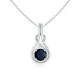 thumbnail image 1 of ANGARA Natural 1 Ct Round Sapphire Solitaire Infinity Knot Pendant in 14K White Gold for Women (Size-6mm) | September Birthstone, Anniversary, Jewelry Gift for Women | Natural Blue Sapphire Necklace, 1 of 9