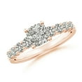 thumbnail image 1 of ANGARA Natural 1 ct Diamond Graduated Engagement Ring in 14K Rose Gold for Women (Size-5.5mm| Color-K| Clarity-I3) | April Birthstone, Anniversary, Jewelry Gift for Women | Natural Diamond Ring, 1 of 9