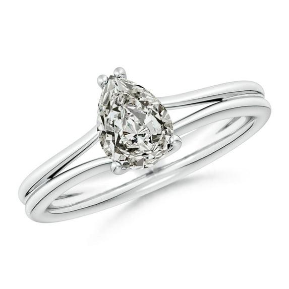 ANGARA Natural 1 ct Diamond Solitaire Engagement Ring in 14K White Gold for Women (Size-7.7x5.7mm| Color-K| Clarity-I3) | April Birthstone, Anniversary, Jewelry Gift for Women | Natural Diamond Ring