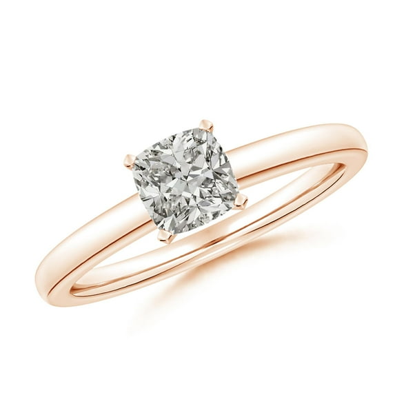 ANGARA Natural 1 ct Diamond Tapered Shank Engagement Ring in 14K Rose Gold for Women (Size-5.5mm| Color-K| Clarity-I3) | April Birthstone, Anniversary, Jewelry Gift for Women | Natural Diamond Ring