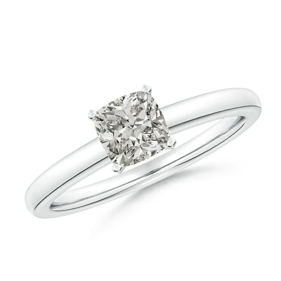 ANGARA Natural 1 ct Diamond Tapered Shank Engagement Ring in 14K White Gold for Women (Size-5.5mm| Color-K| Clarity-I3) | April Birthstone, Anniversary, Jewelry Gift for Women | Natural Diamond Ring