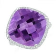 thumbnail image 1 of ANGARA Natural 11 Ct. Amethyst with Diamond Halo Ring in 14K White Gold for Women (Ring Size: 8), 1 of 8