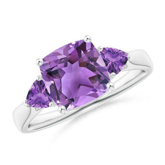 ANGARA Natural 2.2 Ct. Amethyst Fashion Ring in 14K White Gold for Women (Ring Size: 9.5)