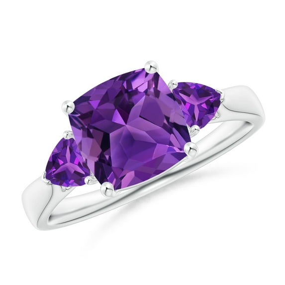 ANGARA Natural 2.2 Ct. Amethyst Fashion Ring in 14K White Gold for Women (Ring Size: 9.5)