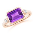 thumbnail image 1 of ANGARA Natural 2.2 Ct. Amethyst with Diamond Classic Ring in 14K Rose Gold for Women (Ring Size: 3), 1 of 10