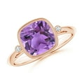 thumbnail image 1 of ANGARA Natural 2.2 Ct. Amethyst with Diamond Side Stones Ring in 14K Rose Gold for Women (Ring Size: 3), 1 of 9