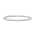thumbnail image 1 of ANGARA Natural 2.22 ct Aquamarine and Illusion Diamond Tennis Bracelet in 14K White Gold for Women (Size-2.5mm) | March Birthstone, Anniversary, Jewelry Gift for Women | Natural Aquamarine Bracelet, 1 of 7