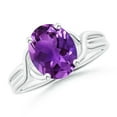 thumbnail image 1 of ANGARA Natural 2.28 Ct. Amethyst Solitaire Ring in 14K White Gold for Women (Ring Size: 10.5), 1 of 9