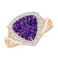 thumbnail image 1 of ANGARA Natural 2.5 Ct. Amethyst with Diamond Halo Ring in 14K Rose Gold for Women (Ring Size: 3), 1 of 9