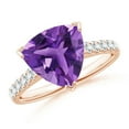 thumbnail image 1 of ANGARA Natural 2.6 Ct. Amethyst with Diamond Classic Ring in 14K Rose Gold for Women (Ring Size: 6), 1 of 10