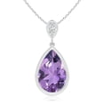 thumbnail image 1 of ANGARA Natural 2.6 ct Amethyst Teardrop Pendant with Diamond in 925 Sterling Silver for Women (Size-12x8mm) | February Birthstone, Anniversary, Jewelry Gift for Women | Natural Amethyst Necklace, 1 of 9