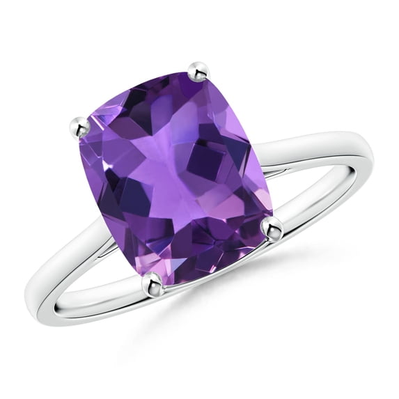 ANGARA Natural 2.7 Ct. Amethyst Fashion Ring in 14K White Gold for Women (Ring Size: 12)