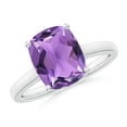 thumbnail image 1 of ANGARA Natural Cushion 2.7 ct Amethyst Ring with Hidden Accents in 925 Sterling Silver for Women (Size-10x8mm) | February Birthstone, Anniversary, Jewelry Gift for Women | Natural Amethyst Ring, 1 of 9