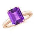 thumbnail image 1 of ANGARA Natural 2.9 Ct. Amethyst Solitaire Ring in 14K Rose Gold for Women (Ring Size: 11), 1 of 9