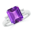 thumbnail image 1 of ANGARA Natural 2.9 Ct. Amethyst with Diamond Classic Ring in 14K White Gold for Women (Ring Size: 6), 1 of 9