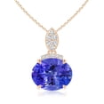 thumbnail image 1 of ANGARA Natural 2.9 ct Tanzanite Pendant with Diamond Bale in 14K Rose Gold for Women (Size-10x8mm) | December Birthstone, Birthday, Anniversary, Jewelry Gift for Women | Natural Tanzanite Necklace, 1 of 9