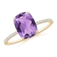 thumbnail image 1 of ANGARA Natural 2 Ct. Amethyst with Diamond Classic Ring in 14K Yellow Gold for Women (Ring Size: 9), 1 of 8