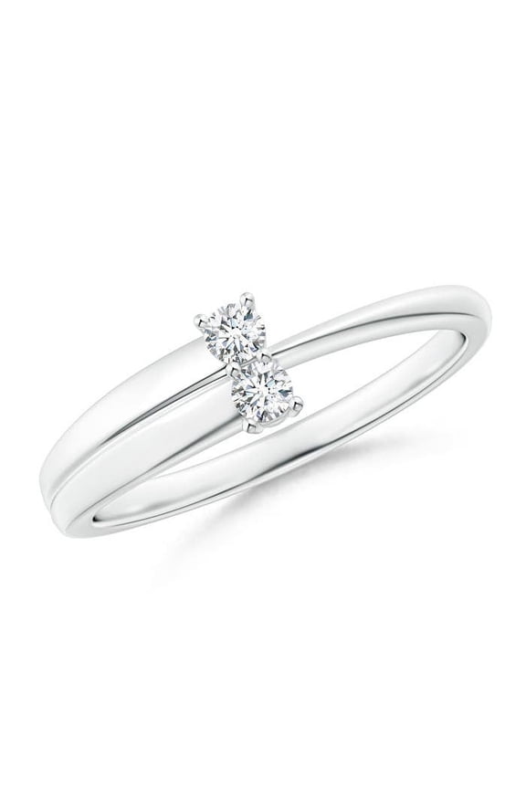 Natural 2-Stone Diamond Anniversary Ring in 925 Sterling Silver for Women (Size-2.4mm| Color-G| Clarity-VS2) | April Birthstone, Anniversary, Jewelry Gift for Women | Natural Diamond Ring