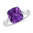 thumbnail image 1 of ANGARA Natural 3.1 Ct. Amethyst Solitaire Engagement Ring in 14K White Gold for Women (Ring Size: 3.5), 1 of 9