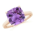 thumbnail image 1 of ANGARA Natural 3.65 Ct. Amethyst Solitaire Ring in 14K Rose Gold for Women (Ring Size: 8), 1 of 8