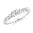 thumbnail image 1 of ANGARA Natural 3 Stone Princess-Cut Diamond Promise Ring in 14K White Gold for Women (Size-3.5mm| Color-H| Clarity-SI2) | April Birthstone, Anniversary, Jewelry Gift for Women | Natural Diamond Ring, 1 of 8