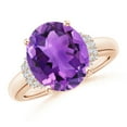 thumbnail image 1 of ANGARA Natural 4.3 Ct. Amethyst with Diamond Classic Ring in 14K Rose Gold for Women (Ring Size: 3), 1 of 10
