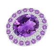 thumbnail image 1 of ANGARA Natural Sideways Oval 4.3 ct Amethyst Double Halo Cocktail Ring in 14K White Gold for Women (Size-12x10mm) | February Birthstone, Anniversary, Jewelry Gift for Women | Natural Amethyst Ring, 1 of 8
