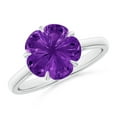 thumbnail image 1 of ANGARA Natural Five-Petal Flower 4.4 ct Amethyst Solitaire Ring in 14K White Gold for Women (Size-10mm) | February Birthstone, Birthday, Anniversary, Jewelry Gift for Women | Natural Amethyst Ring, 1 of 7