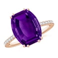 thumbnail image 1 of ANGARA Natural 4.5 Ct. Amethyst with Diamond Solitaire Ring in 14K Rose Gold for Women (Ring Size: 3.5), 1 of 9