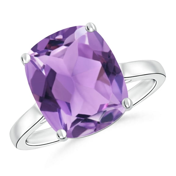 ANGARA Natural Cushion 4.6 ct Amethyst Ring with Hidden Accents in 925 Sterling Silver for Women (Size-12x10mm) | February Birthstone, Anniversary, Jewelry Gift for Women | Natural Amethyst Ring