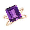 thumbnail image 1 of ANGARA Natural 5.3 Ct. Amethyst Solitaire Ring in 14K Rose Gold for Women (Ring Size: 6.5), 1 of 10