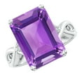 thumbnail image 1 of ANGARA Natural 6.5 Ct. Amethyst with Diamond Classic Ring in 14K White Gold for Women (Ring Size: 3), 1 of 9