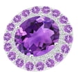 thumbnail image 1 of ANGARA Natural 6.5 Ct. Amethyst with Diamond Halo Ring in 14K White Gold for Women (Ring Size: 12), 1 of 9