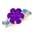 thumbnail image 1 of ANGARA Natural 6.5 Ct. Amethyst with Swiss Blue Topaz Fashion Ring in 14K Rose Gold for Women (Ring Size: 3), 1 of 9