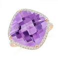 thumbnail image 1 of ANGARA Natural 8 Ct. Amethyst with Diamond Halo Ring in 14K Rose Gold for Women (Ring Size: 11.5), 1 of 9
