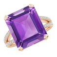 thumbnail image 1 of ANGARA Natural 9.6 Ct. Amethyst with Diamond Classic Ring in 14K Rose Gold for Women (Ring Size: 9.5), 1 of 9