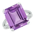 thumbnail image 1 of ANGARA Natural 9.6 Ct. Amethyst with Diamond Classic Ring in 14K White Gold for Women (Ring Size: 4), 1 of 9