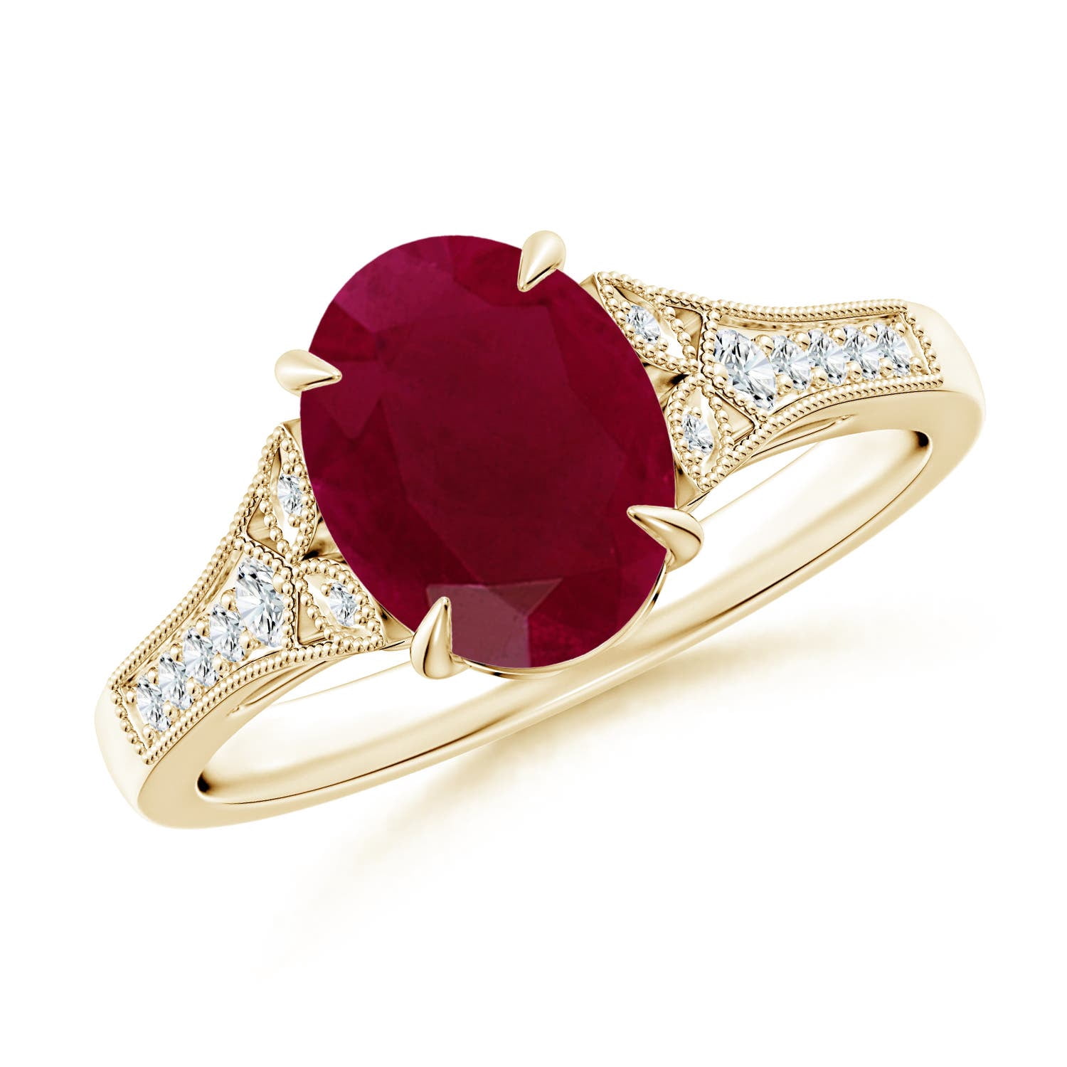 ANGARA Natural Aeon Vintage Inspired Oval 2 ct Ruby Solitaire ...