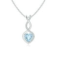 thumbnail image 1 of Angara Natural Aquamarine Infinity Pendant Necklace for Women in 14K White Gold - March Birthstone Jewelry | Aquamarine Heart Pendant Necklace, 1 of 9