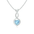 thumbnail image 1 of Angara Heart Shaped Natural Aquamarine Infinity Pendant Necklace in 925 Sterling Silver for Women - March Birthstone Jewelry | Natural Aquamarine Necklace, 1 of 9