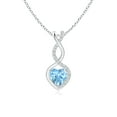 thumbnail image 1 of ANGARA Natural Aquamarine Infinity Heart Pendant Necklace for Women in 925 Sterling Silver (Size-5mm) | March Birthstone, Anniversary, Jewelry Gift for Women | Natural Aquamarine Necklace, 1 of 8