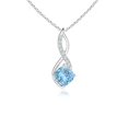 thumbnail image 1 of ANGARA Natural Aquamarine Infinity Pendant with Diamond Accents in 14K White Gold for Women (Size-5mm) | March Birthstone, Birthday, Anniversary, Jewelry Gift for Women | Natural Aquamarine Necklace, 1 of 8