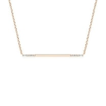 ANGARA Natural & Baguette Diamond Horizontal Bar Pendant in 14K Rose Gold for Women (Size-2.5x1.2mm| Color-G| Clarity-VS2) | Anniversary, Jewelry Gift for Women | Natural Diamond Necklace