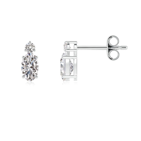 ANGARA Natural Basket-Set Diamond Stud Earrings with Diamond in 925 Sterling Silver for Women (Size-5x3mm| Color-I-J| Clarity-I1-I2) | Anniversary, Jewelry Gift for Women | Natural Diamond Earrings