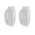 thumbnail image 1 of ANGARA Natural Belt Buckle Style Diamond Hoop Earrings in 14K White Gold for Women (Size-1.5mm| Color-H| Clarity-SI2) | April Birthstone, Anniversary Jewelry Gift for Women | Natural Diamond Earrings, 1 of 8
