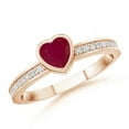 thumbnail image 1 of ANGARA Natural Bezel Heart Ruby Promise Ring with Diamond Accents in 14K Rose Gold for Women (Size-4mm) | July Birthstone, Birthday, Anniversary, Jewelry Gift for Women | Natural Ruby Ring, 1 of 10