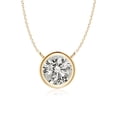 thumbnail image 1 of ANGARA Natural Bezel-Set Diamond Solitaire Necklace in 14K Yellow Gold for Women (Size-4.1mm| Color-K| Clarity-I3) | April Birthstone, Anniversary, Jewelry Gift for Women | Natural Diamond Necklace, 1 of 10