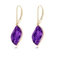 thumbnail image 1 of ANGARA Natural Bezel-Set Leaf-Shaped 11 ct Amethyst Dangle Earrings in 14K Yellow Gold for Women (Size-15x9mm) | February Birthstone, Anniversary, Jewelry Gift for Women | Natural Amethyst Earrings, 1 of 8