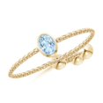 thumbnail image 1 of ANGARA Natural Bezel-Set Oval Aquamarine Bolo Ring in 14K Yellow Gold for Women (Size-4x3mm) | March Birthstone, Birthday, Anniversary, Jewelry Gift for Women | Natural Aquamarine Ring, 1 of 9